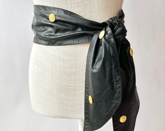 Vintage The Limited Leather Belt/Sash with Gold Accents