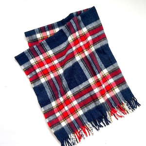 Faribo by Faribault Woolen Mills Vintage Navy Plaid Throw
