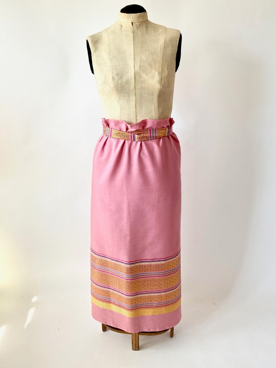Vintage Wrap Skirt / Nap Skirt / Maxi Skirt / Pink