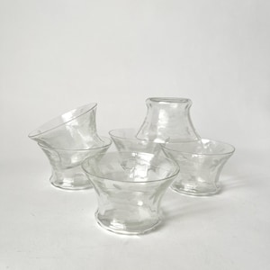 MCM Barware Etched Glasses Set of Six Wine Glasses Grapes