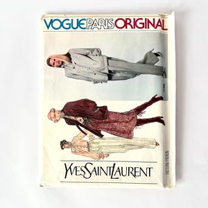 1970s Yves Saint Laurent Vogue Paris Jacket, Skirt, Pants, Blouse Pattern Size 14