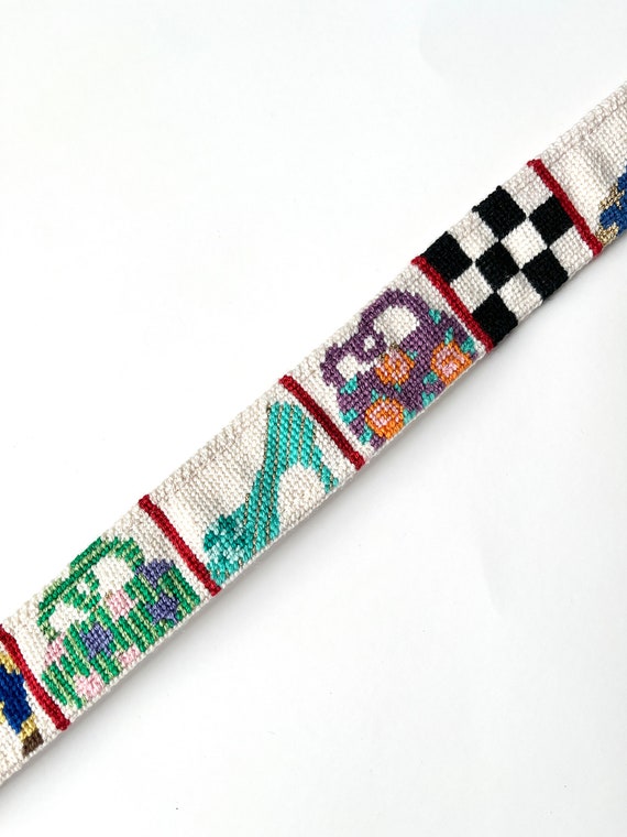 Vintage Belt:  White, Leather, Needlework, Shoes,… - image 3