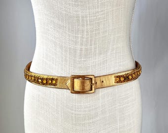 Vintage 1980s Gold Tone Rhinestone Belt - Etsy display picture 2
