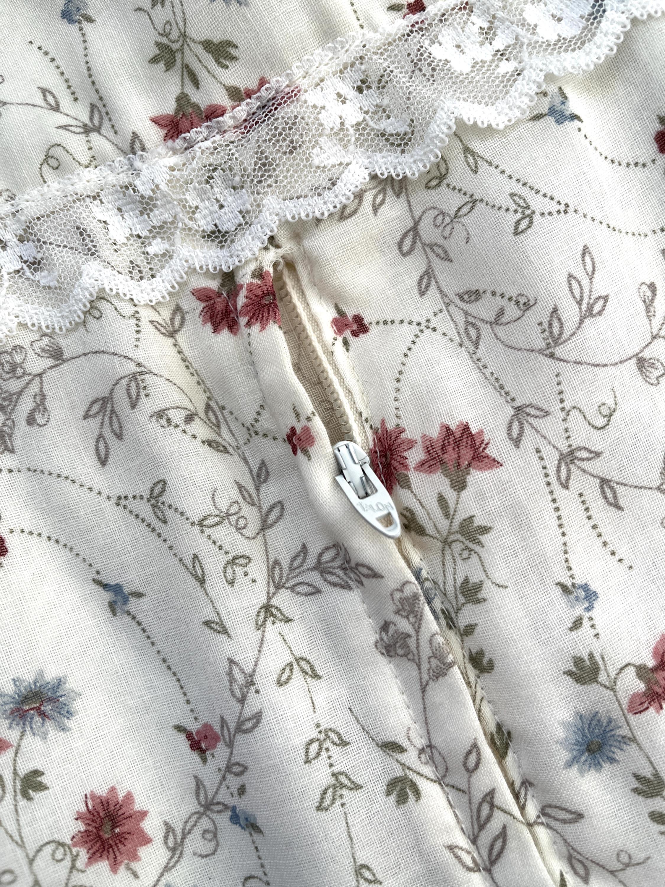 Vintage Gunne Sax Maxi Dress Floral Print Corset Lacing at Front Bodice ...