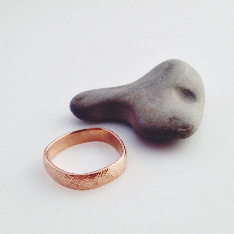 14k rose gold scuffy finger shaped band image 1