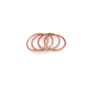 rose gold-fill hammered stack rings image 2