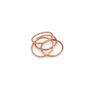 rose gold-fill hammered stack rings image 1