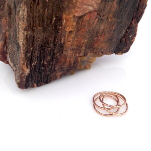 rose gold-fill hammered stack rings image 3