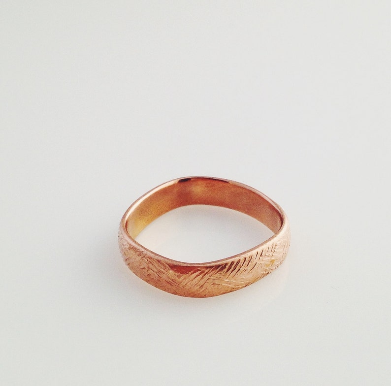 14k rose gold scuffy finger shaped band image 3