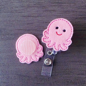Pink Octopus Badge Reel Topper (wählen Sie zwischen Badge Topper Nur oder Badge Topper mit Ihrer Wahl von Badge Reel)