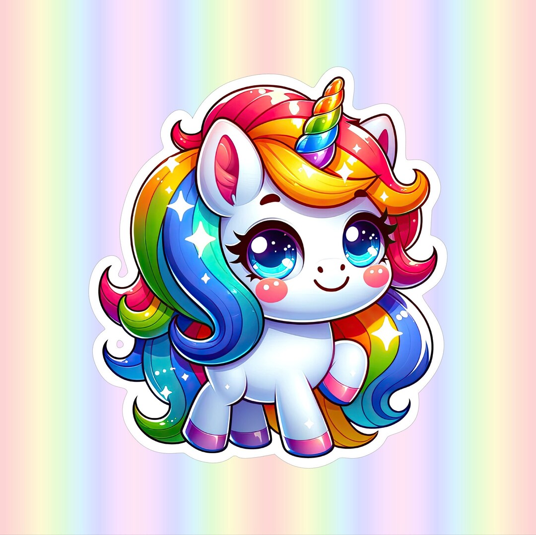 3" Cute Unicorn Sticker * Vinyl Sticker * Hydro Flask Sticker * Water ...