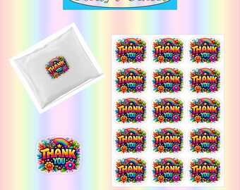 Thank You Bright Packaging Stickers * Vinyl Sticker * Packaging Sticker Sheet * Small Business Packaging * Shop Stickers