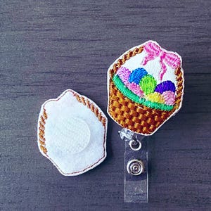 Ostern Korb austauschbare Id Badge Reel Topper (wählen zwischen Badge Topper nur oder Badge Topper mit Ihrer Wahl der Abzeichen Reel)