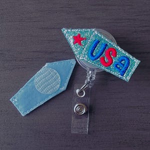 USA Rocket Id Badge Reel Topper (wählen Sie zwischen Badge Topper Nur oder Badge Topper mit Ihrer Wahl an Abzeichen Reel)