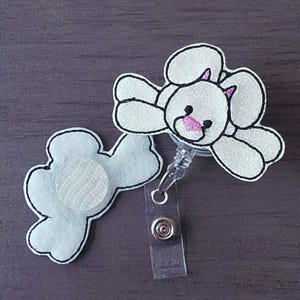 Süßer Hase als austauschbarer Id Badge Reel Topper (wählen Sie zwischen Badge Topper nur oder Badge Topper mit Ihrer Wahl der Abzeichen-Rolle)