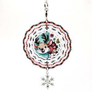 Peeking Deer 3&quot; Wind Spinner Ornament