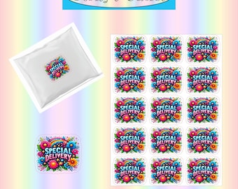 Special Delivery Bright Packaging Stickers * Vinyl Sticker * Packaging Sticker Sheet * Small Business Packaging * Shop Stickers