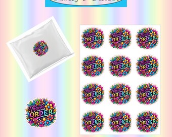 Thanks For Your Order Bright Packaging Stickers * Vinyl Sticker * Packaging Sticker Sheet * Small Business Packaging * Shop Stickers