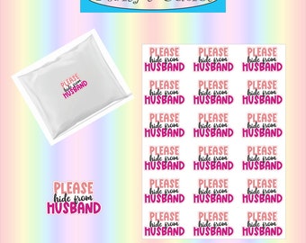 Please Hide From Husband Packaging Stickers * Vinyl Sticker * Packaging Sticker Sheet * Small Business Packaging * Shop Stickers