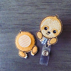 Sloth Id Badge Reel Topper (wählen Sie zwischen Badge Topper Nur oder Badge Topper mit Ihrer Wahl der Abzeichen-Rolle)