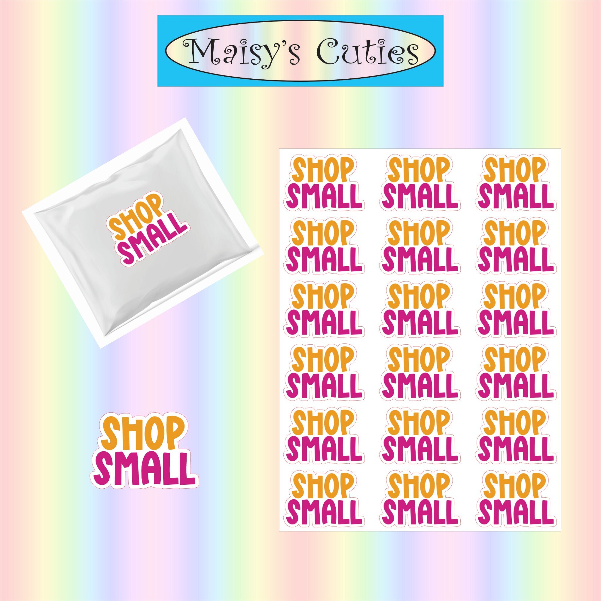 Shop Small Packaging Stickers * Vinyl Sticker * Packaging Sticker Sheet * Small Business Packaging * Shop Stickers