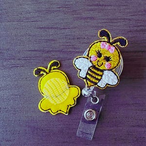 Niedliches Bienen Id Abzeichen Reel Topper (wählen Sie zwischen nur Abzeichen Topper oder Abzeichen Topper mit Ihrer Wahl der Abzeichen-Rolle)