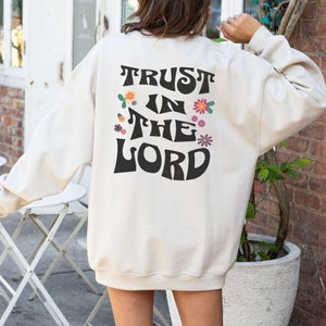 Christian Sweatshirt Bible Verse Crewneck Faith-Based Hoodie Jesus Oversized Sweater  Womens Religious Gifts Inspirational Scripture Apparel