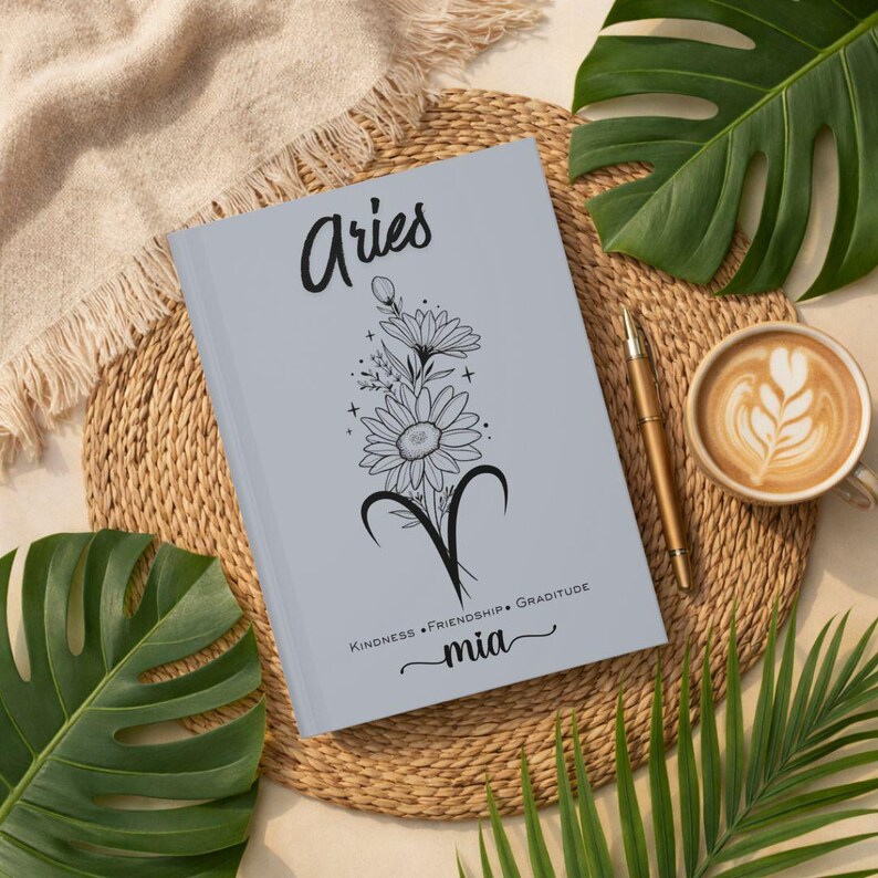 Personalized Aries Journal Gift, Custom Name Zodiac Diary, Aries ...