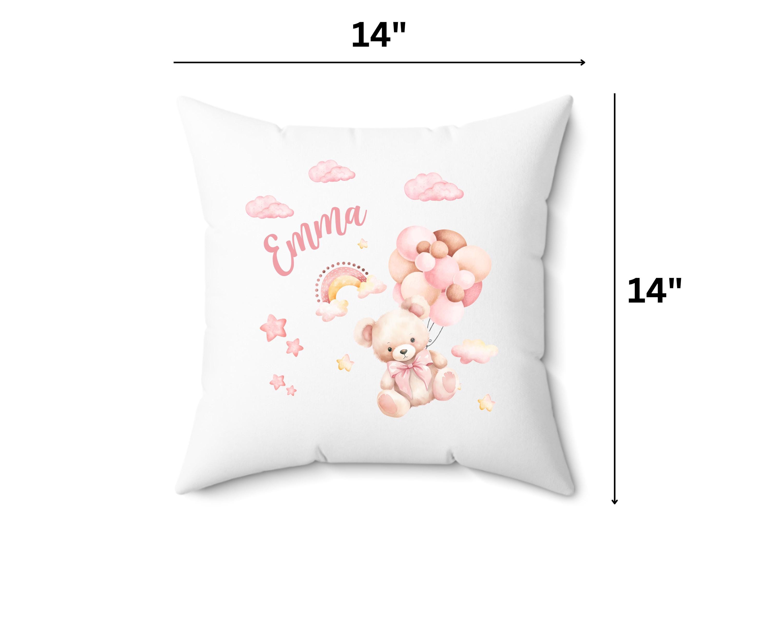Custom Baby Pillow for Girls with Name, Personalized Nursery Decor, New Baby Gift Baby Shower Gift Unique Soft Pink Christmas Gift for Girls