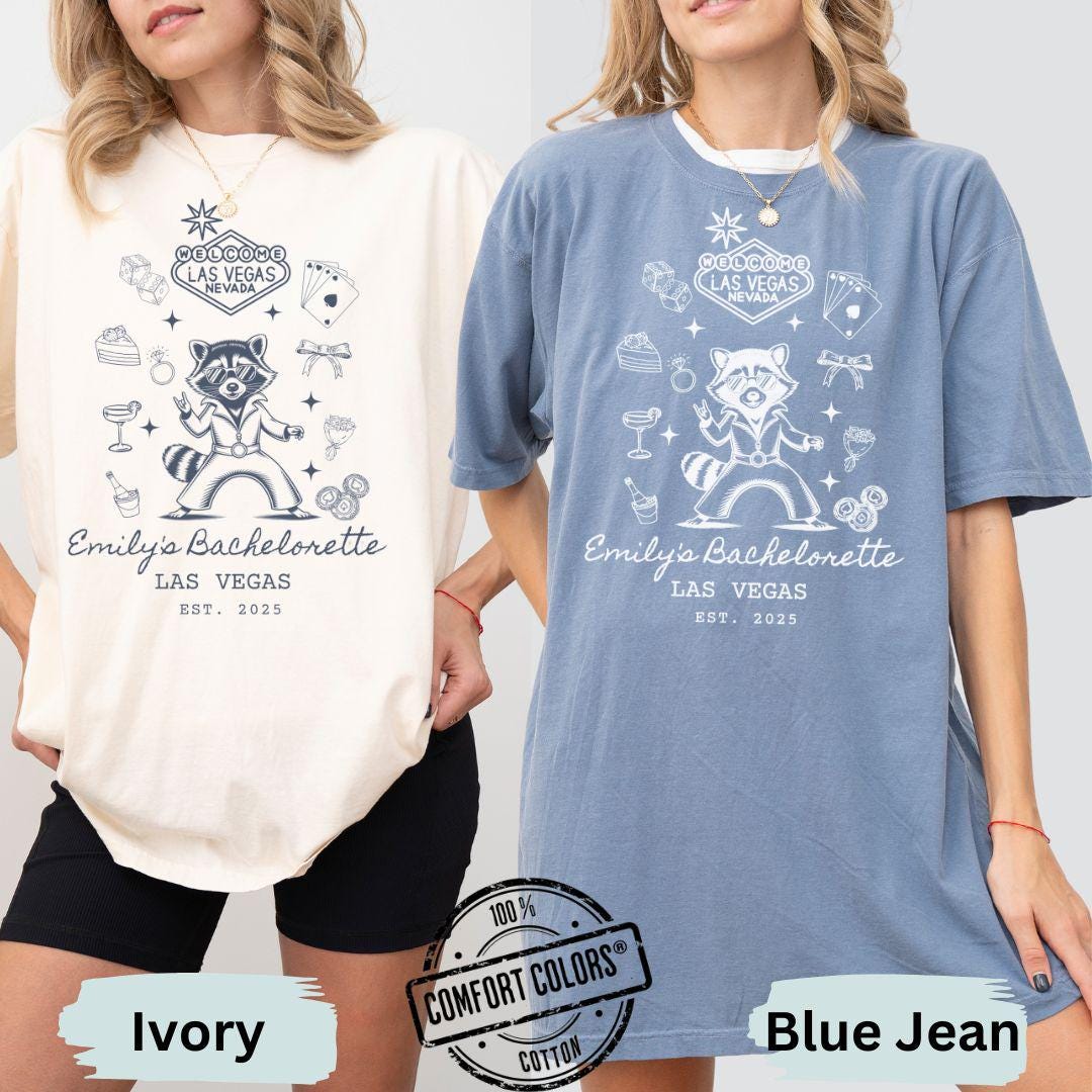 Elvis Raccoon Las Vegas Trip Bachelorette Shirt, Elvis Raccoon Party Tee, Custom ...
