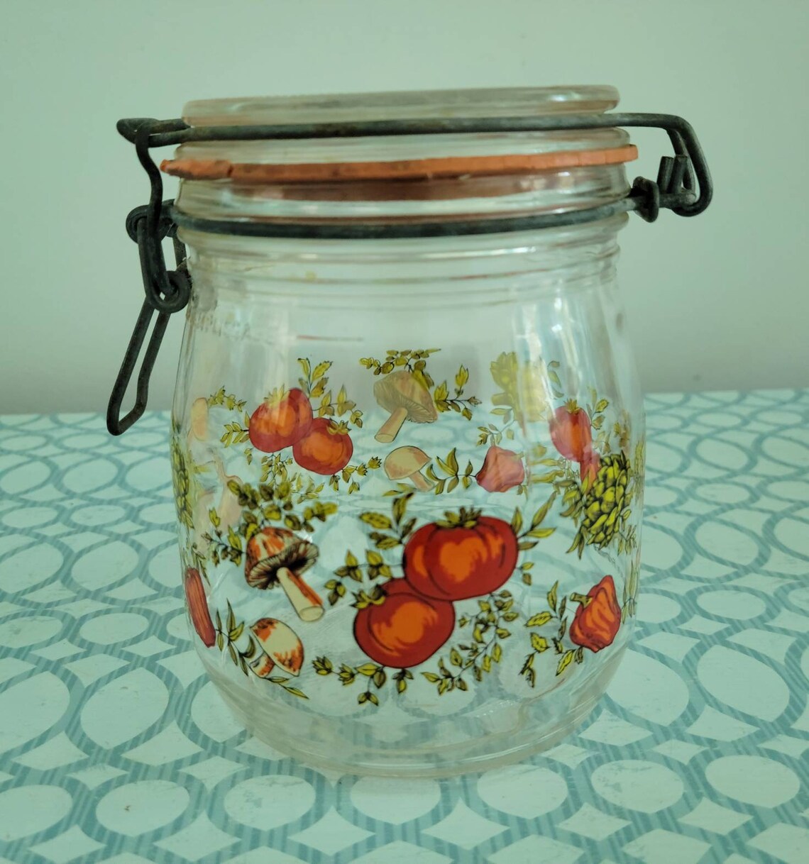 Vintage ARC France Glass Canister Jar with Bale Wire Closure Etsy