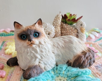 Vintage Porcelain Himalayan Cat Glass Eyes Gorham Nature's Gallery Figurine