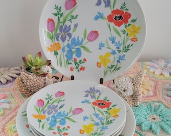 Vintage Primavera Floral Plates Dinnerware Germany and Japan - Pieces Sold Individually - Dinner and Side Plates