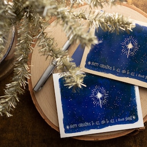 Christmas Cards Boxed Set, celestial galaxy greeting cards for stargazers, Happy Christmas