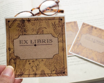 Botanical Bookplates - Personalized Book Plates - Ex Libris Stickers - Birthday Gift for Readers