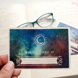 Celestial Bookplate Stickers - Personalized Book Plate Set - Customized Outer Space Book Labels - Ex Libris  - Gift for Astronomers