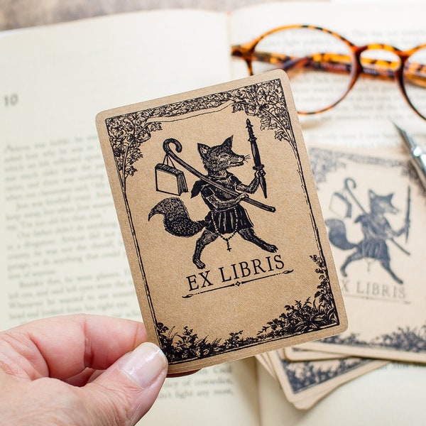 Fox Bookplates- Personalized Book Plates - Ex Libris - Book Label - Bookplate Stickers - Gift for Readers - Bookish Gift