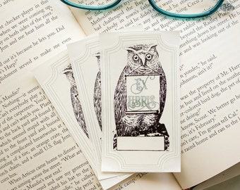 Owl Book Plates - Bird Bookplates - Ex Libris - Personalized Bookplate Stickers - Bookish Gift for Book Lovers