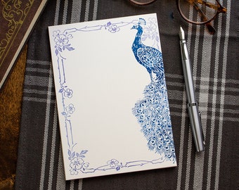 Personalized Notepad - Art Deco Peacock To Do List - Teacher Notepad - Custom Note Pad - Mother's Day Gift for Mom