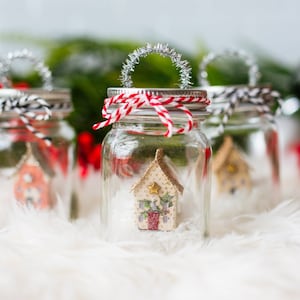 Mason Jar Christmas ornament miniature farmhouse Christmas decor image 1