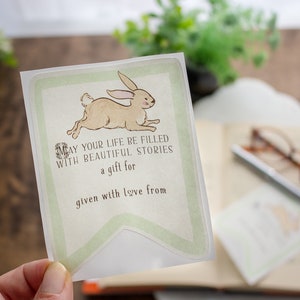 Baby Shower Bookplate Set Gender Neutral Bunny Book Plate in Green Personalized Rabbit Bookplate Stickers Customized Book Labels image 5