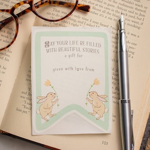 Bunny Bookplate Sticker Set - Personalized Newborn Book Plate  - Customized Kids Book Labels - Gift for Bookish Baby Shower