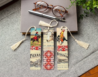 American West Bookmark Set , Metal Bookmark ,  Bookish Gift ,  Book Club Gift , Set of 3 Handmade Western Themed Book Marks