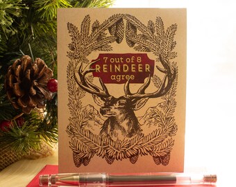 Reindeer Christmas Card Holiday Humor Funny Christmas Card Red Nose Reindeer Card Christmas Greeting Holiday Greeting Card Reindeer Christmas Card Holiday Humor Funny Christmas Card Red Nose Reindeer Card Christmas Greeting Holiday Greeting Card