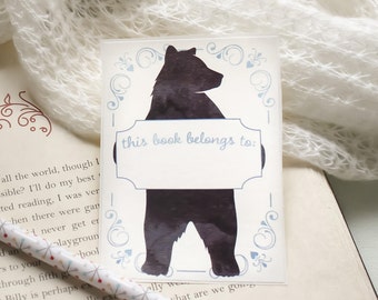 Bear Book Plate Set - Personalized Bookplate Stickers - Customized Book Labels for Kids - Bookish Gift for Grandchild