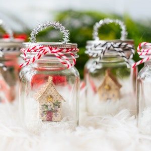 Mason Jar Christmas ornament miniature farmhouse Christmas decor image 3