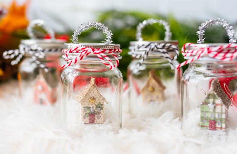 Mason Jar Christmas ornament miniature farmhouse Christmas decor image 3