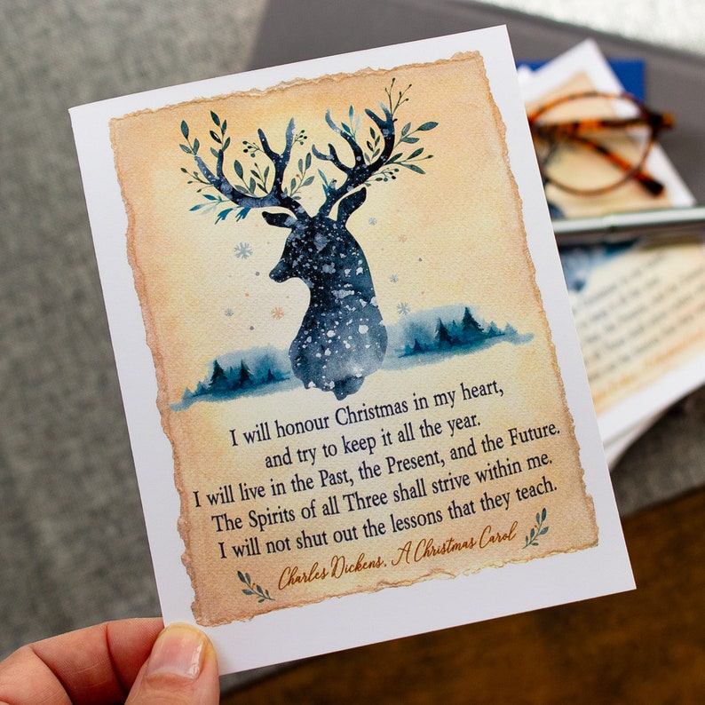 Christmas Cards Boxed Set Charles Dickens Literary Quote A - Etsy