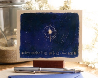 Christmas Cards, celestial galaxy greeting cards for stargazers, Happy Christmas