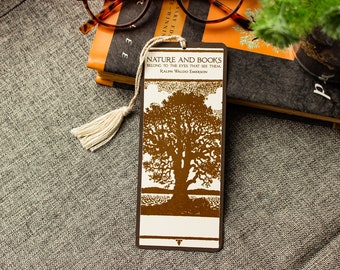 Oak Tree Bookmark - Ralph Waldo Emerson Quote - Bookish Gift for Mom -  Reading Gift for Nature Lovers - Literary Bookmark